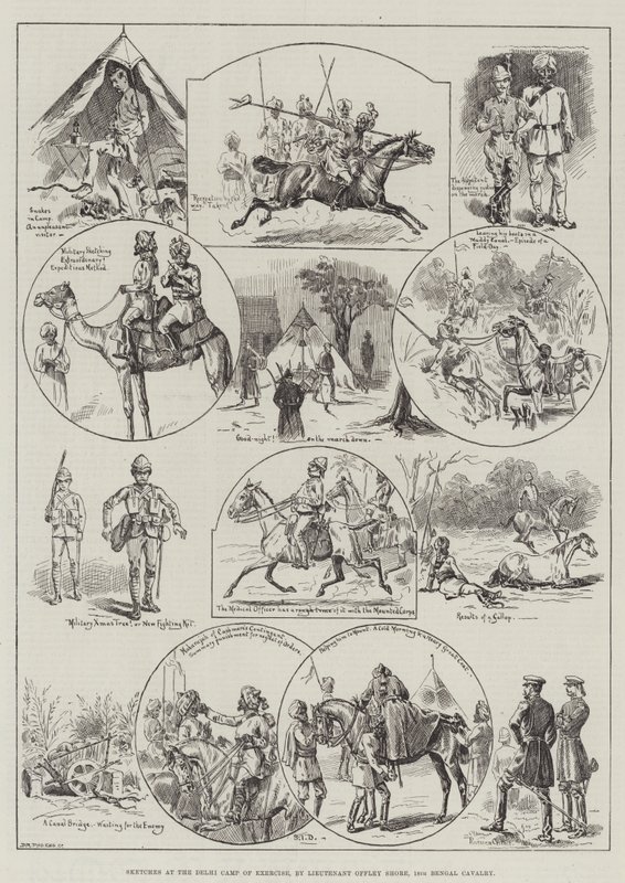 Bocetos en el Campamento de Ejercicios de Delhi de S.T. Dadd