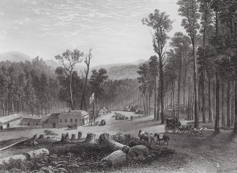 Australia: Marysville, Victory (grabado) de Samuel (after) Prout