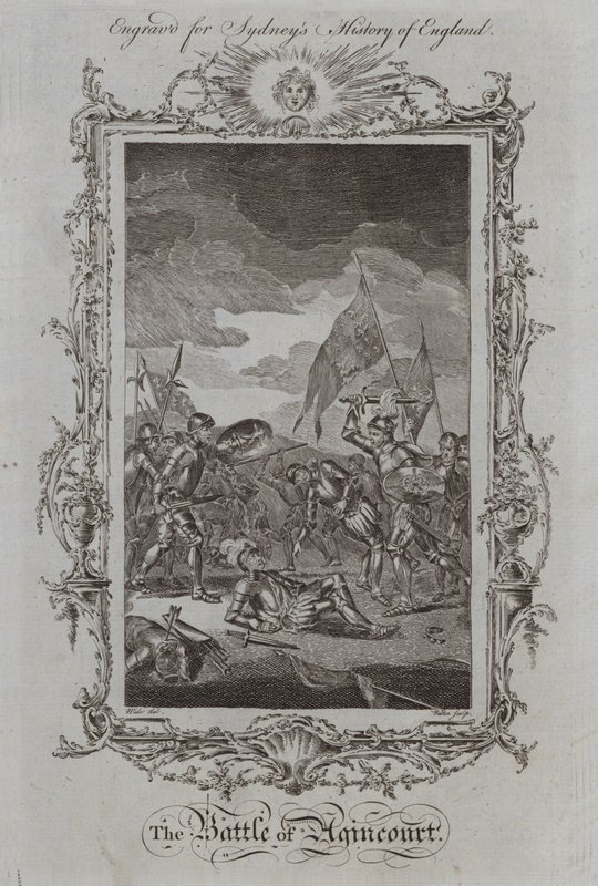 La batalla de Agincourt (grabado) de Samuel (after) Wale