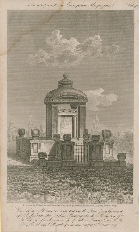 Monumento a Elizabeth Soane de Samuel Rawle
