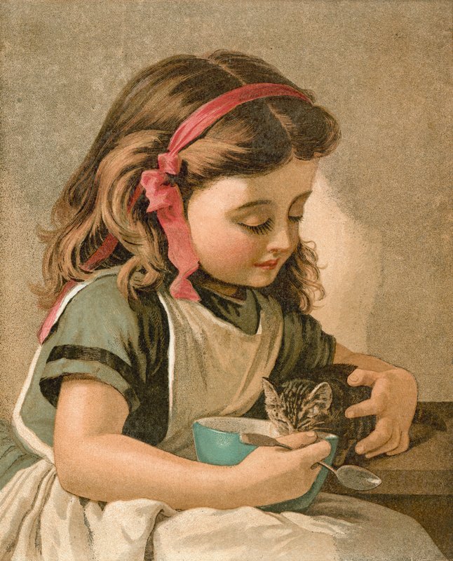 El desayuno de Kitty de Sophie Gengembre Anderson