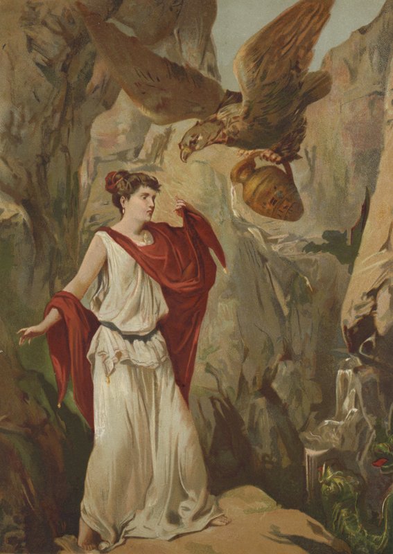 El águila de Zeus ayudando a Psique de Spanish School