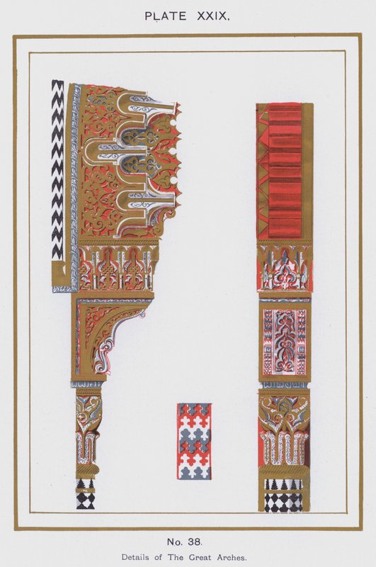 Detalles de Los Grandes Arcos (litografía en color) de Spanish School