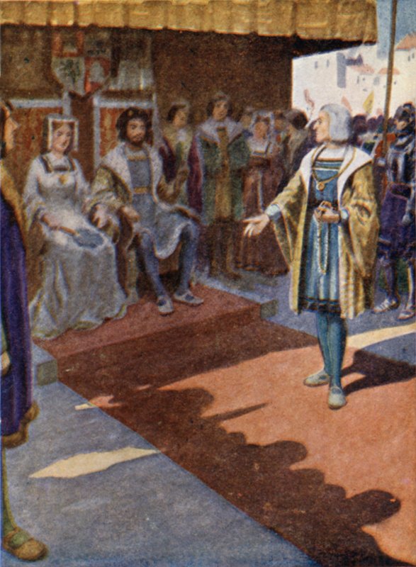 El rey Fernando y la reina Isabel recibiendo a Colón de Stewart Orr
