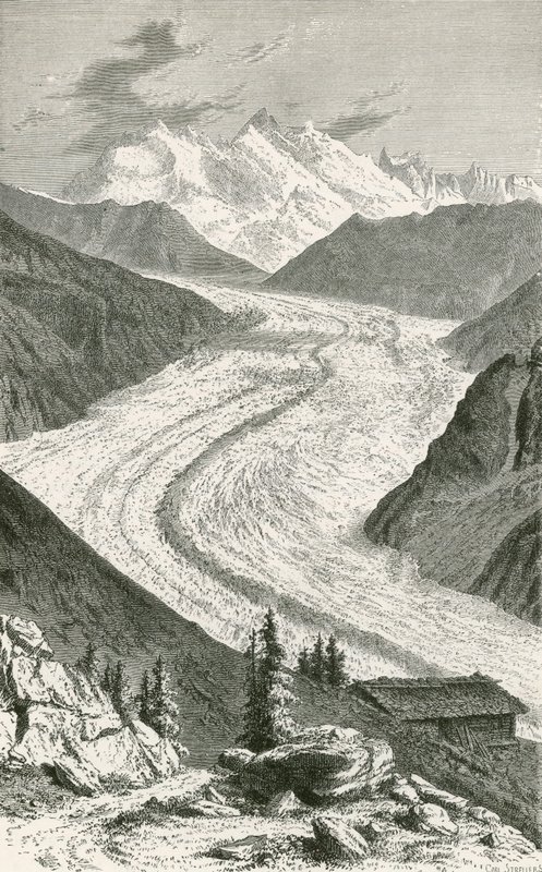 El glaciar Gorner y el Monte Rosa de Swiss School