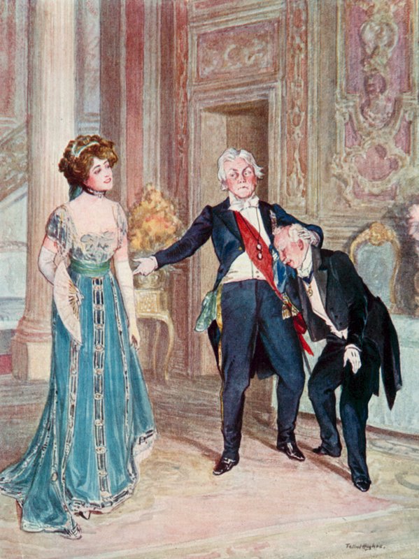 La viuda alegre: Novikovitch consulta a los Popoff de Talbot Hughes