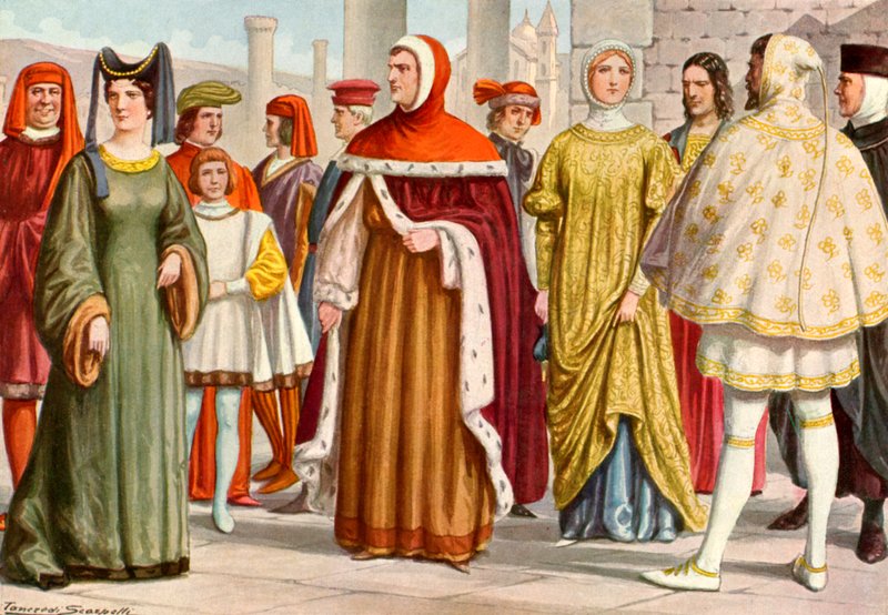 Trajes toscanos del siglo XIV de Tancredi Scarpelli