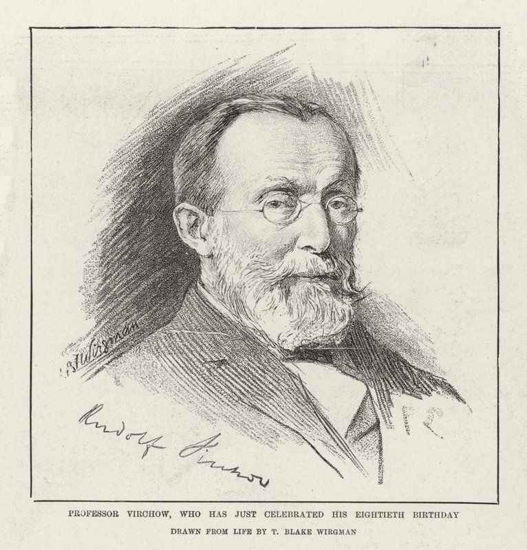 Profesor Virchow, quien acaba de celebrar su octogésimo cumpleaños de Theodore Blake Wirgman