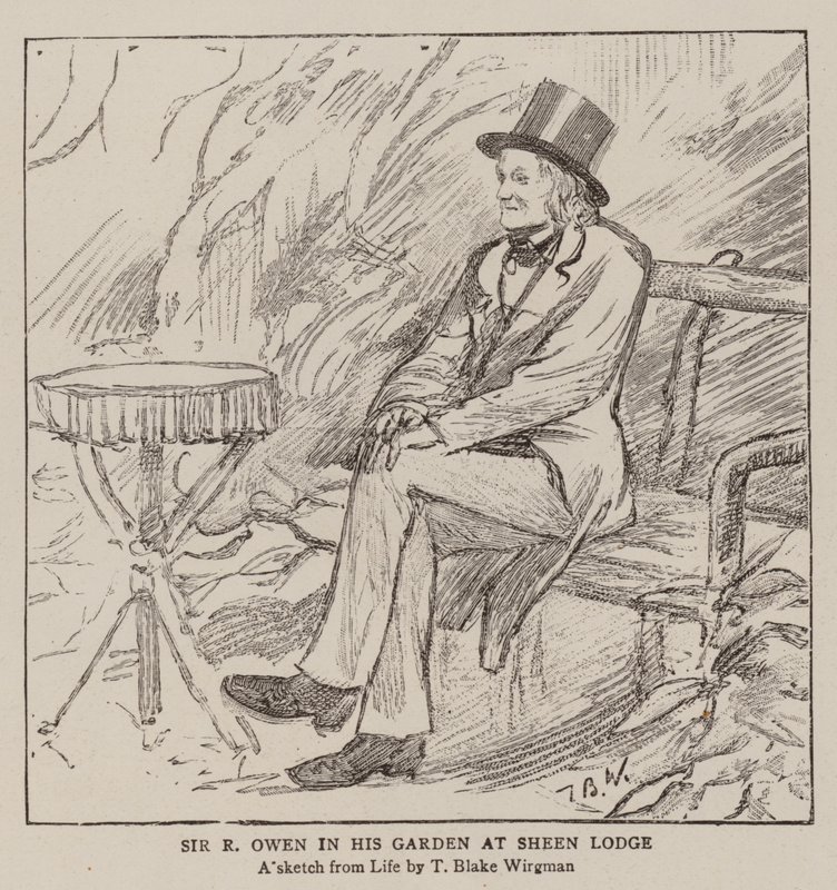 Sir R Owen en su jardín en Sheen Lodge de Theodore Blake Wirgman