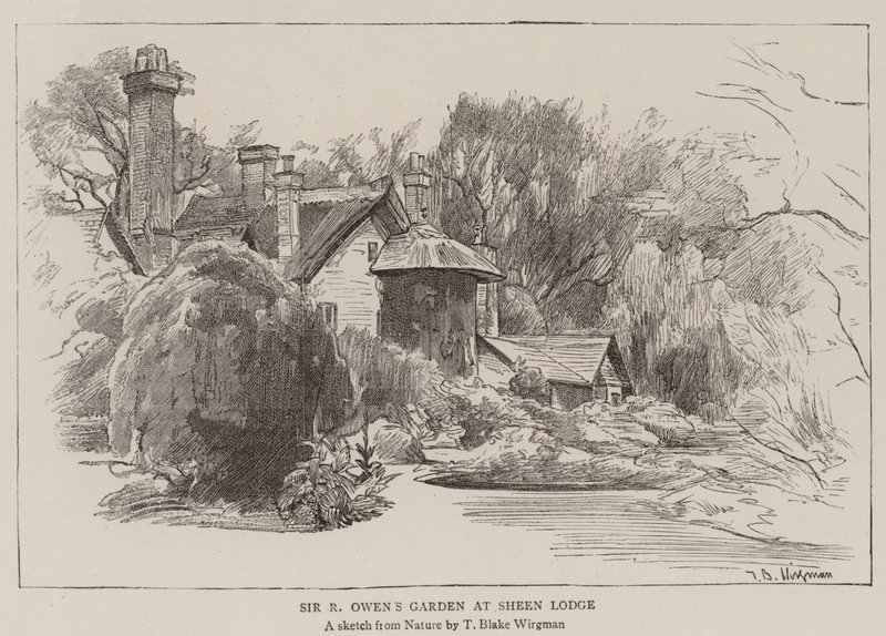 El jardín de Sir R Owen en Sheen Lodge de Theodore Blake Wirgman