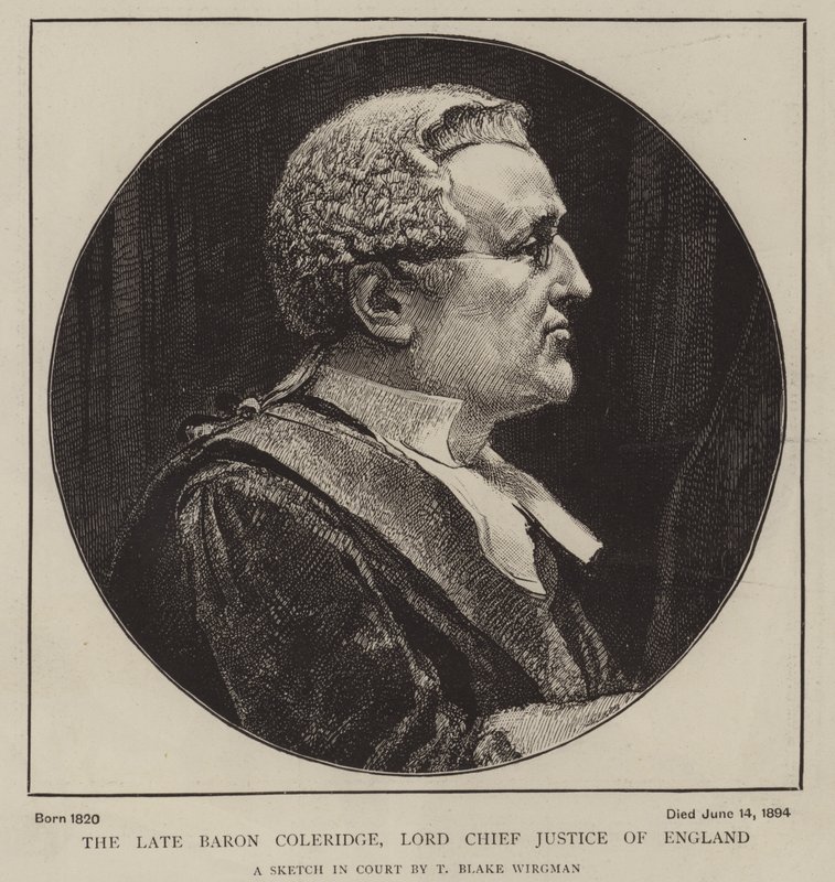 El difunto Barón Coleridge, Lord Chief Justice de Inglaterra de Theodore Blake Wirgman