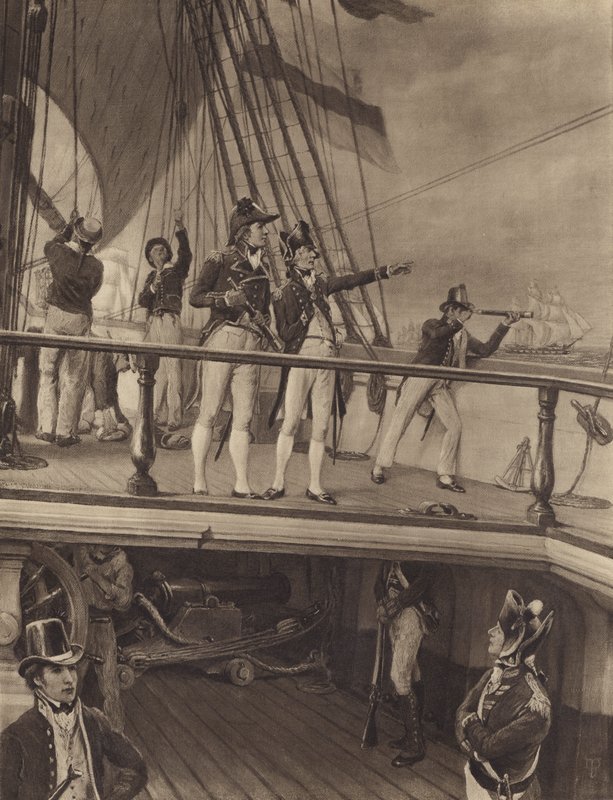 La Persecución de Nelson tras la Flota Francesa, 1805 de Thomas after Davidson