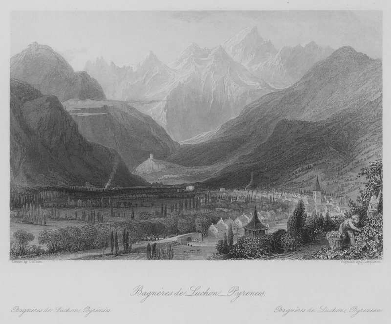 Bagnères-de-Luchon, Pirineos de Thomas (after) Allom