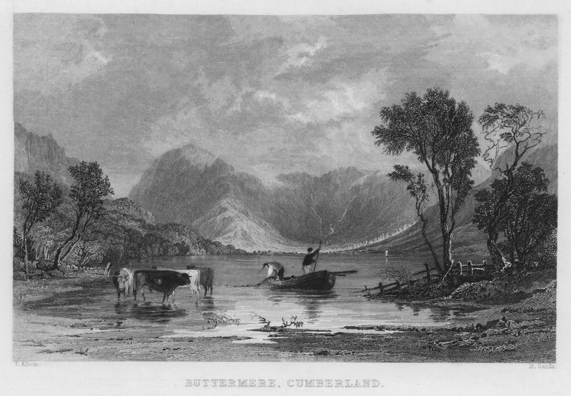 Buttermere, Cumberland de Thomas (after) Allom