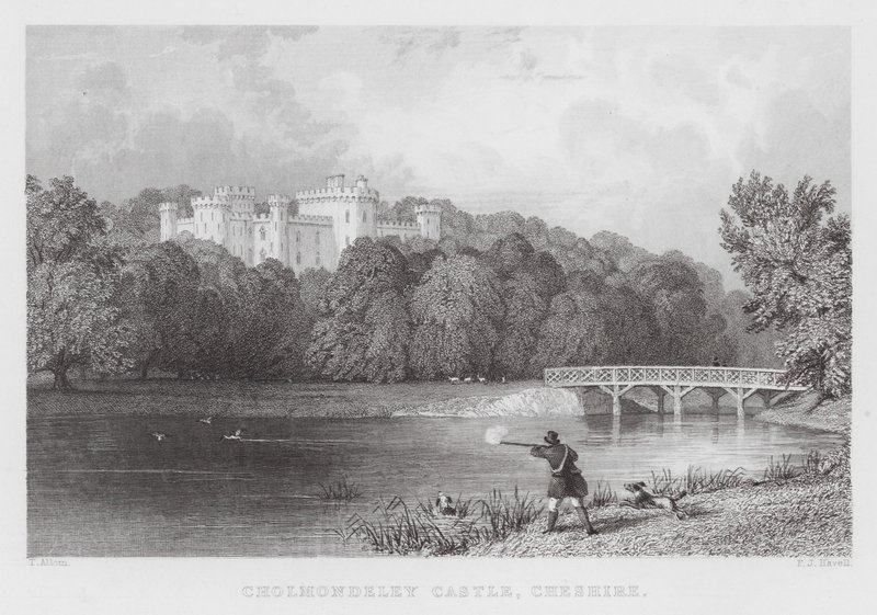 Castillo de Cholmondeley, Cheshire de Thomas (after) Allom