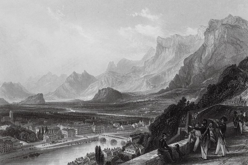 Grenoble, desde la Fortaleza (grabado) de Thomas (after) Allom