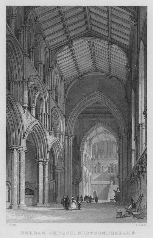 Iglesia de Hexham, Northumberland de Thomas (after) Allom