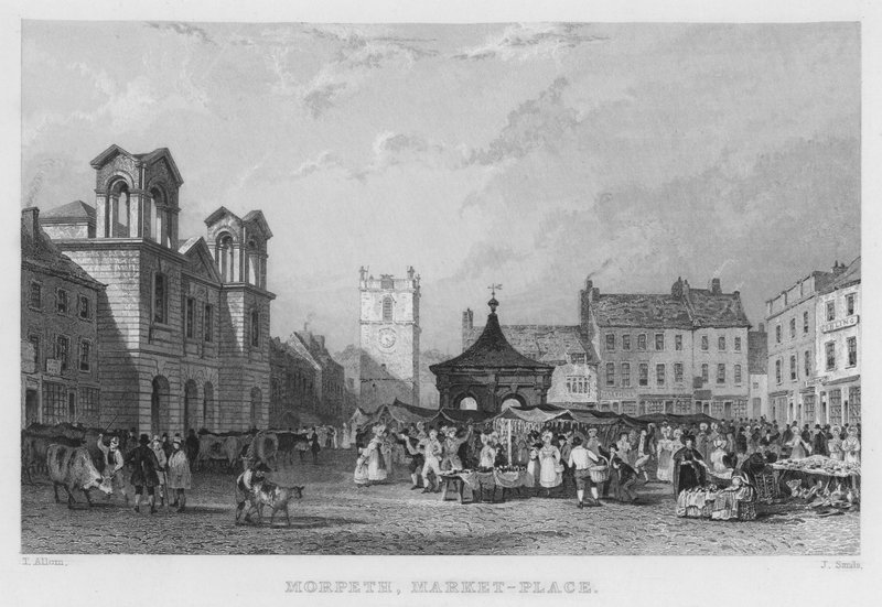 Morpeth, Plaza del Mercado de Thomas (after) Allom