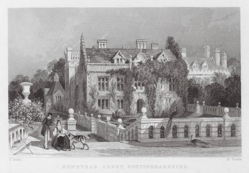 Abadía de Newstead, Nottinghamshire de Thomas (after) Allom
