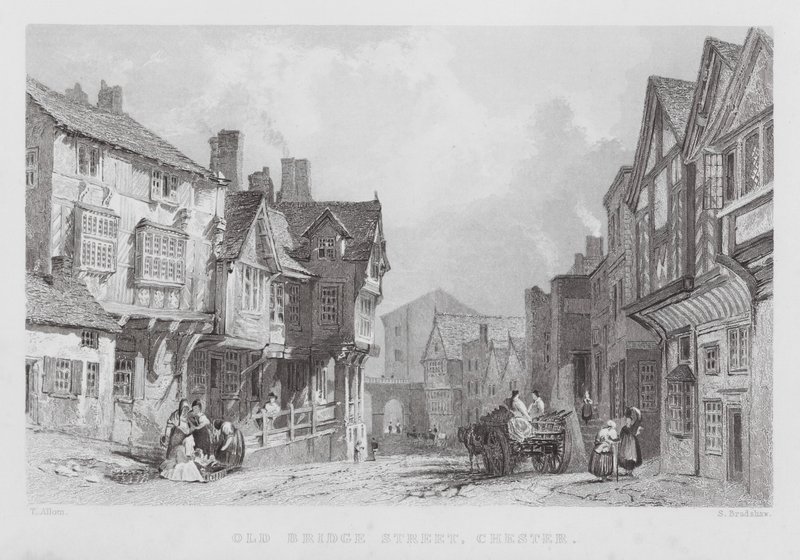 Old Bridge Street, Chester de Thomas (after) Allom