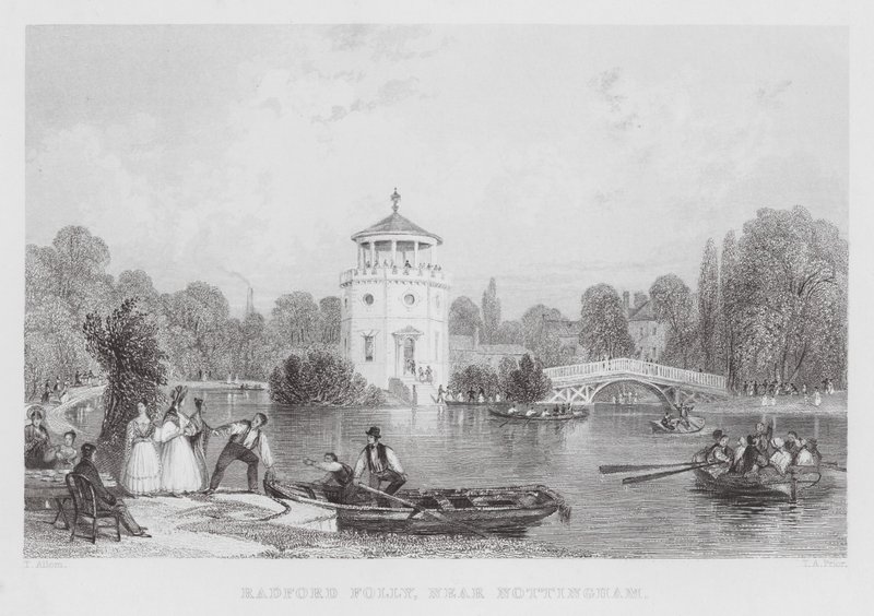 Radford Folly, cerca de Nottingham (grabado) de Thomas (after) Allom