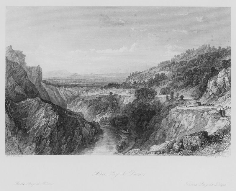 Thiers, Puy de Dôme (grabado) de Thomas (after) Allom