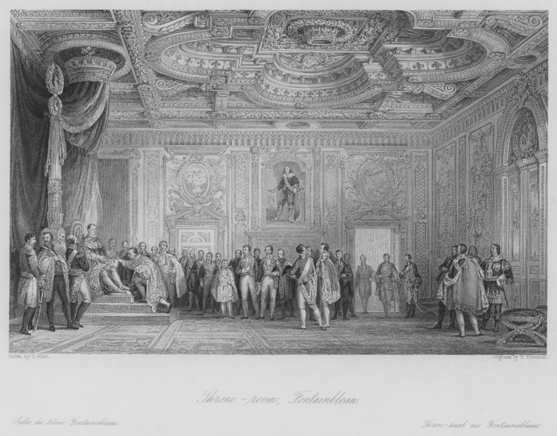 Sala del trono, Fontainebleau (grabado) de Thomas (after) Allom