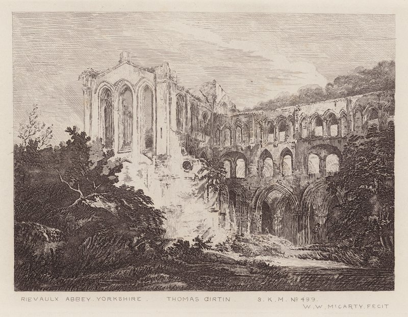 Abadía de Rievaulx (grabado) de Thomas (after) Girtin