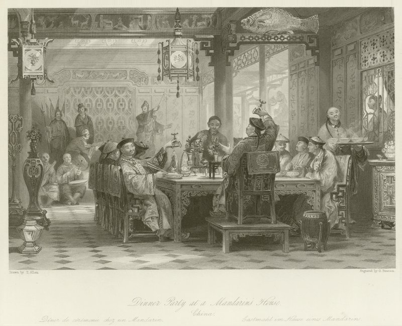 Cena en la casa de un mandarín de Thomas Allom