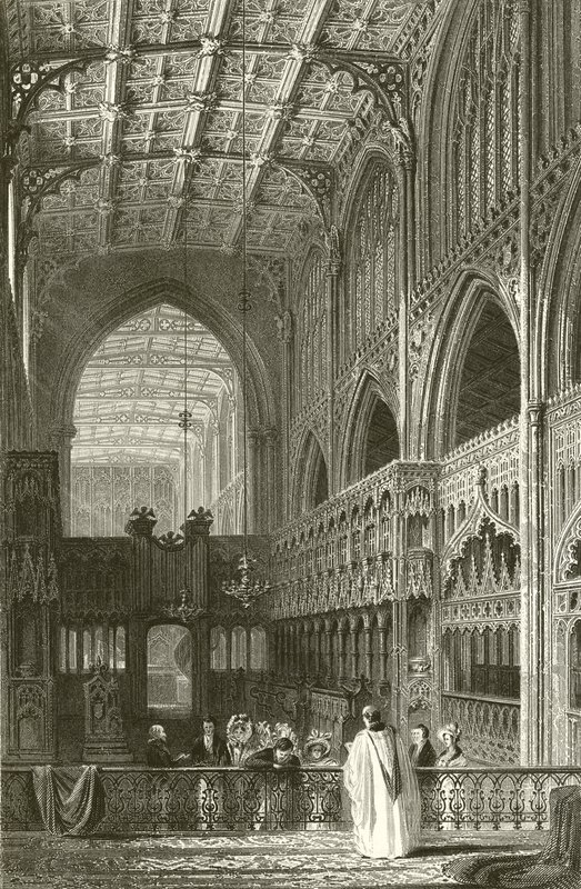 Interior de la Iglesia Colegiata, Manchester de Thomas Allom