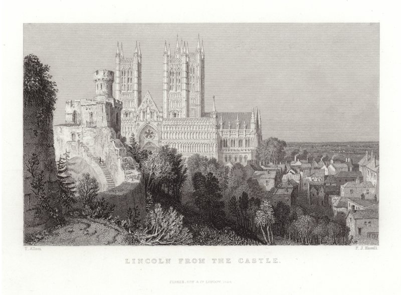 Lincoln desde el Castillo de Thomas Allom