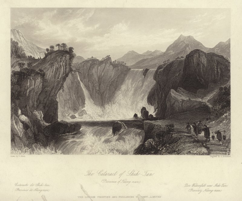 La catarata de Shih Tan de Thomas Allom