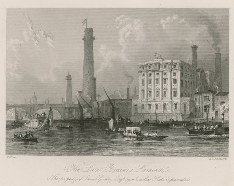 La Cervecería Lion en Lambeth de Thomas Allom
