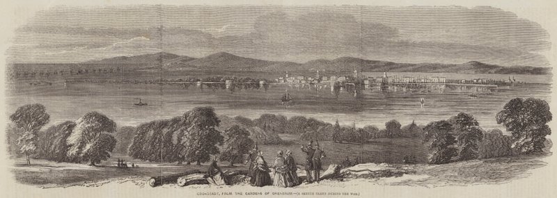 Cronstadt, desde los jardines de Orenbaum de Thomas Harrington Wilson