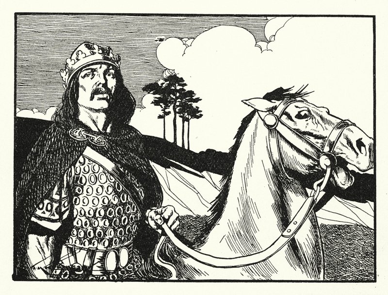 Rey Alfredo (litografía) de Thomas Heath Robinson