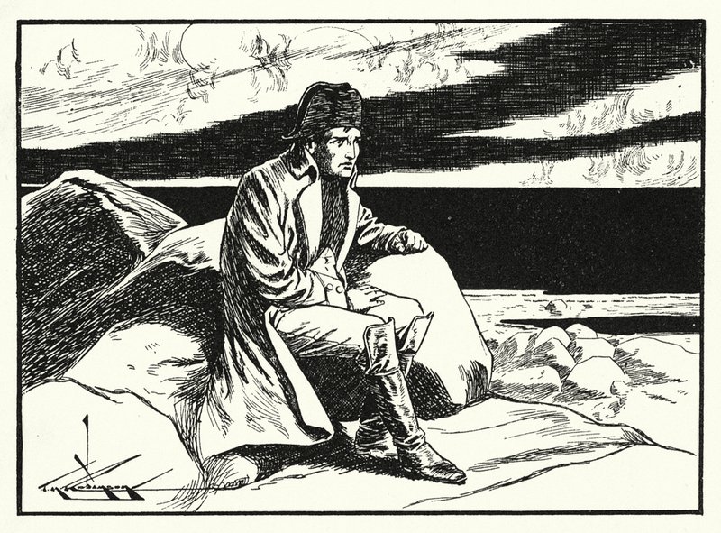 Napoleón en Santa Elena (litografía) de Thomas Heath Robinson