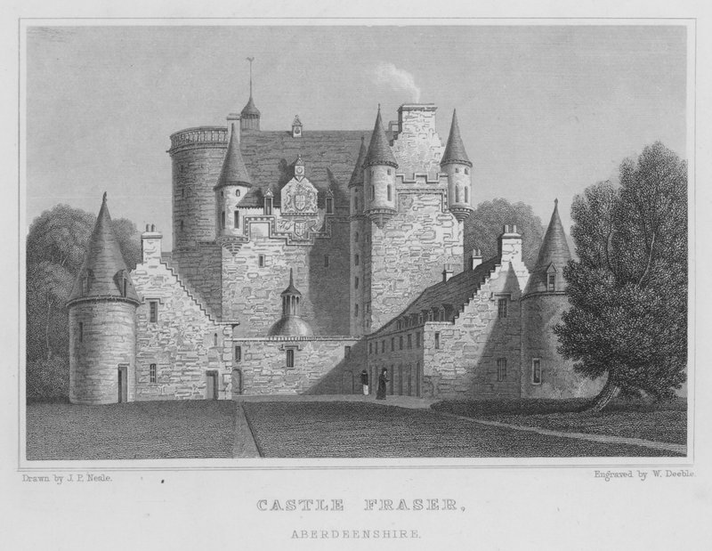 Castillo Fraser, Aberdeenshire (grabado) de Thomas Hosmer Shepherd