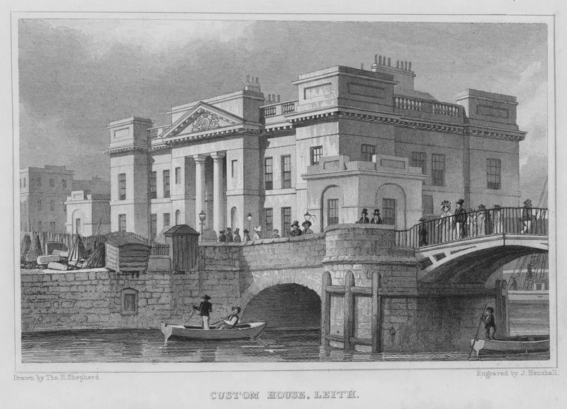 Aduana, Leith (grabado) de Thomas Hosmer Shepherd