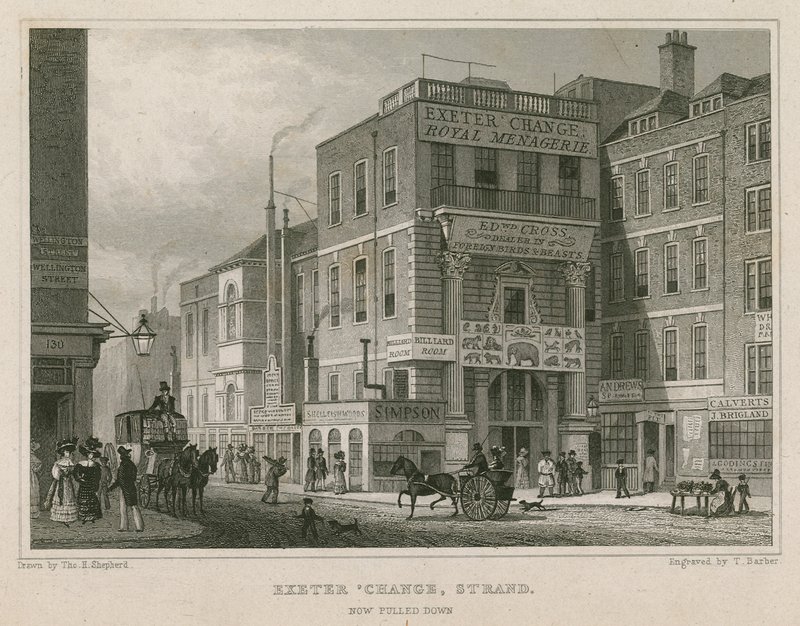 Exeter Change, The Strand, Londres de Thomas Hosmer Shepherd
