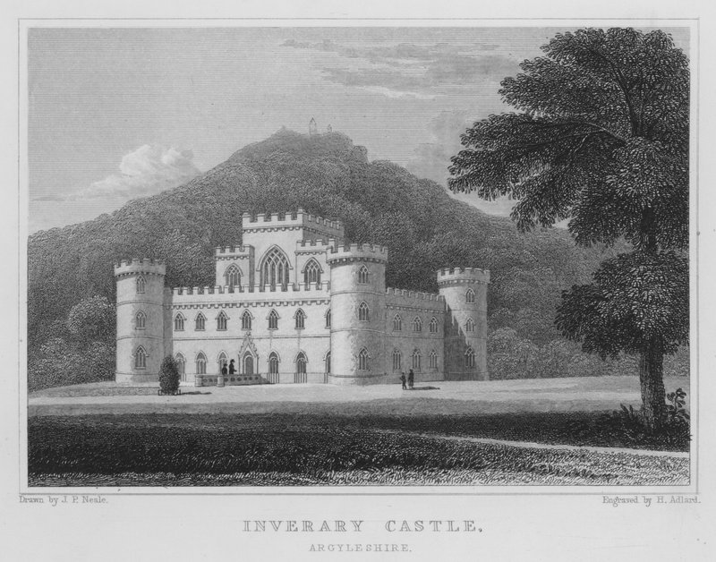 Castillo Inverary, Argyleshire (grabado) de Thomas Hosmer Shepherd