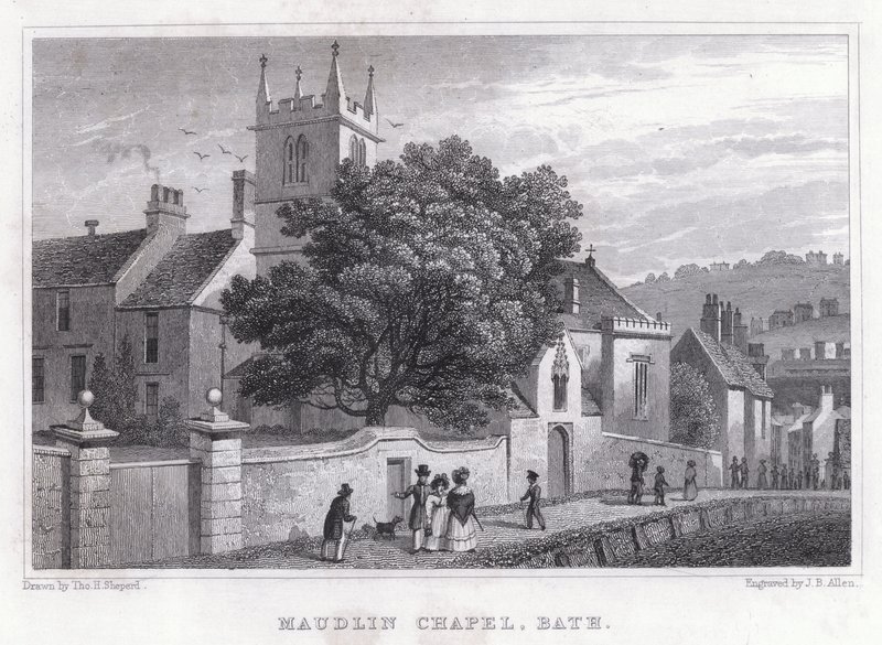 Capilla Maudlin, Bath (grabado) de Thomas Hosmer Shepherd