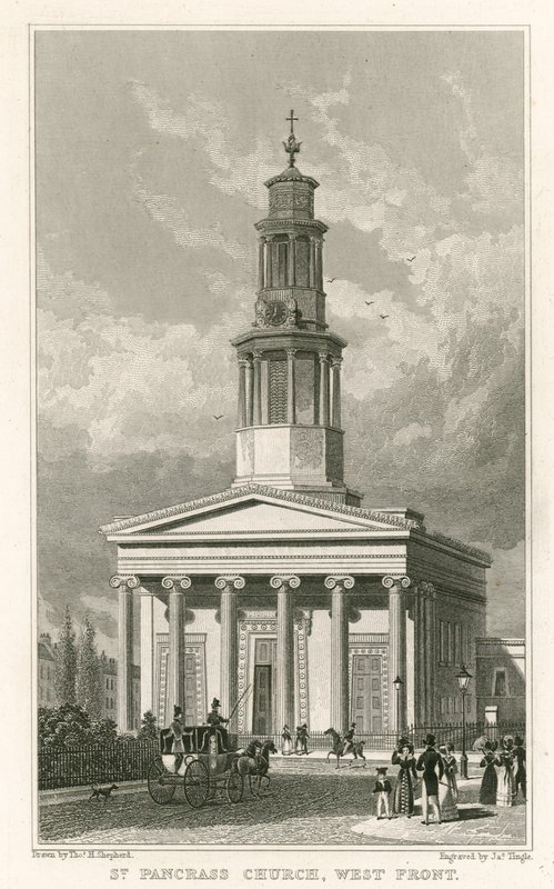 Iglesia de San Pancracio, frente oeste de Thomas Hosmer Shepherd