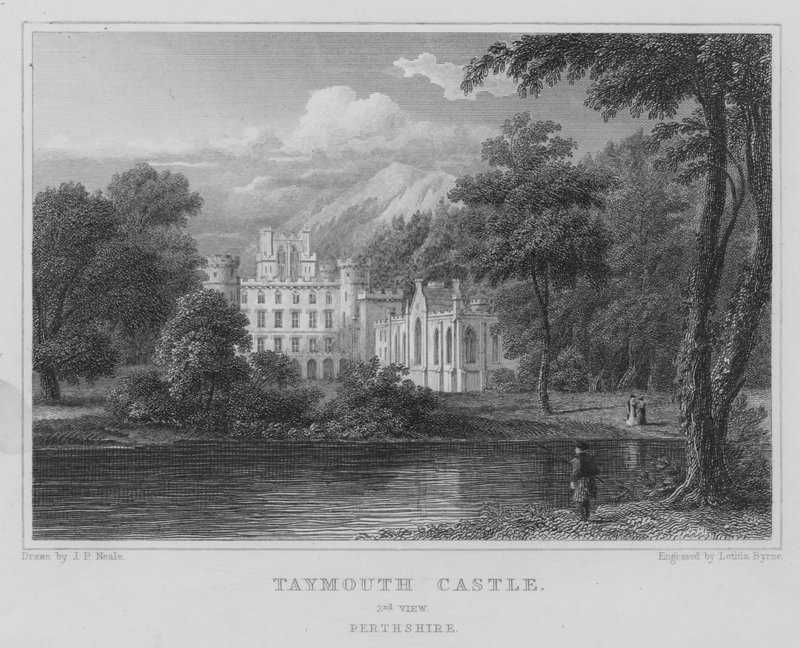 Castillo de Taymouth, 2da vista, Perthshire de Thomas Hosmer Shepherd