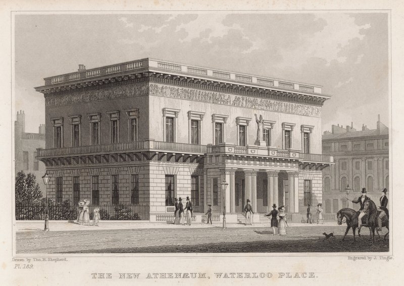 El nuevo Ateneo, Waterloo Place, Londres de Thomas Hosmer Shepherd