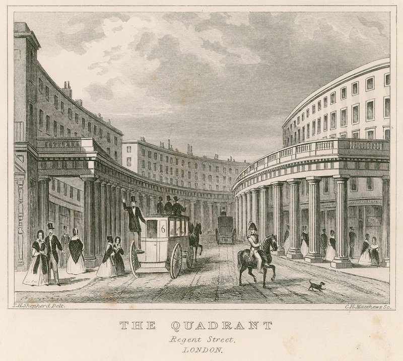 El Cuadrante, Regent Street, Londres de Thomas Hosmer Shepherd