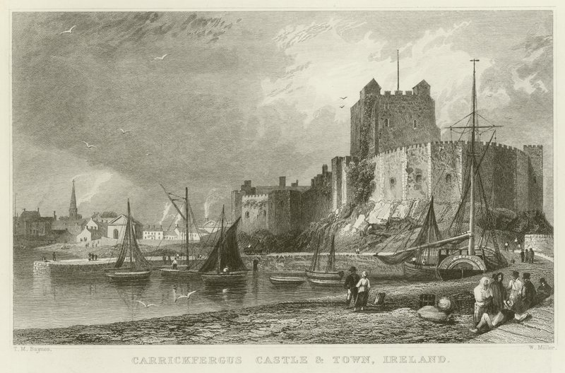 Castillo y ciudad de Carrickfergus de Thomas Mann Baynes