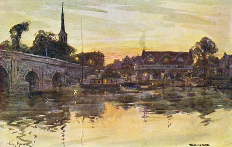 Río Támesis: Wallingford (litografía en color) de Thomas Maybank