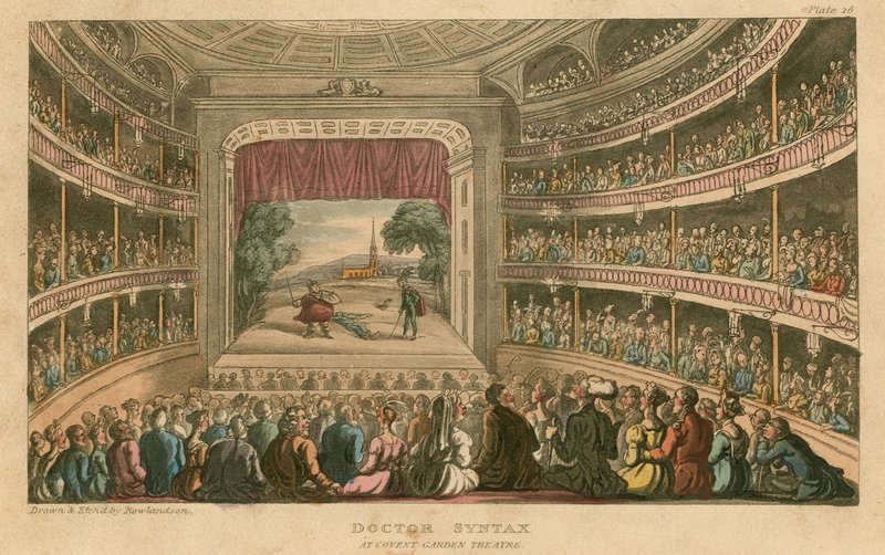 El Dr. Syntax en el Teatro Covent Garden, Londres de Thomas Rowlandson