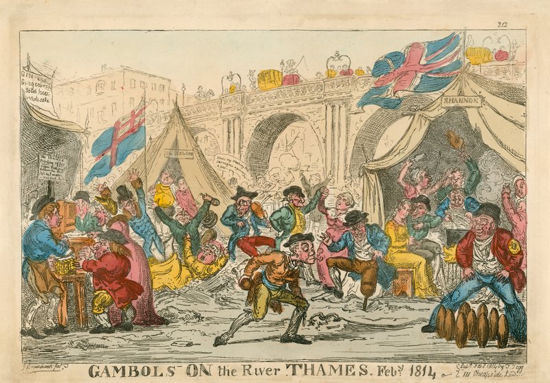 Juegos en el río Támesis, febrero de 1814 de Thomas Rowlandson