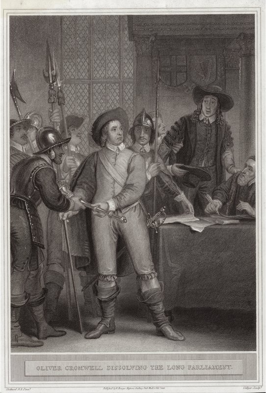 Oliver Cromwell (1599-1658) disolviendo el Parlamento Largo de Thomas Stothard